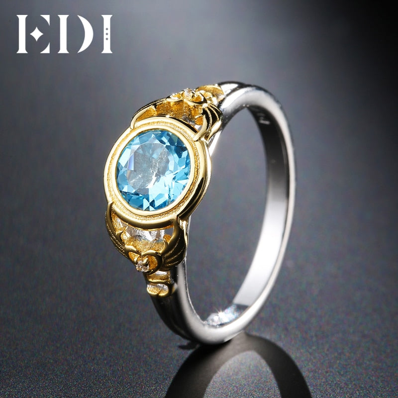 925 Sterling 18K Yellow Gold Color Ring