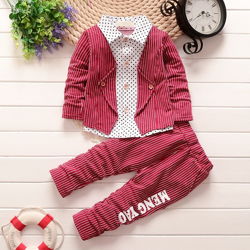 Kids Stripe Two Piece Clothing Set For Spring And Autumn