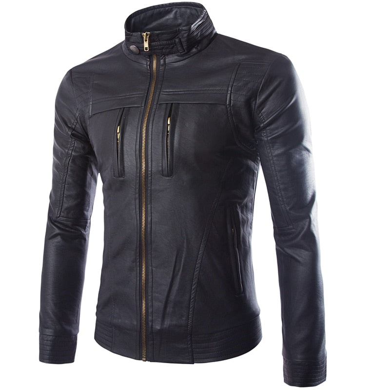Spring Fashion Casual Men Autumn & Spring Leather Jacket