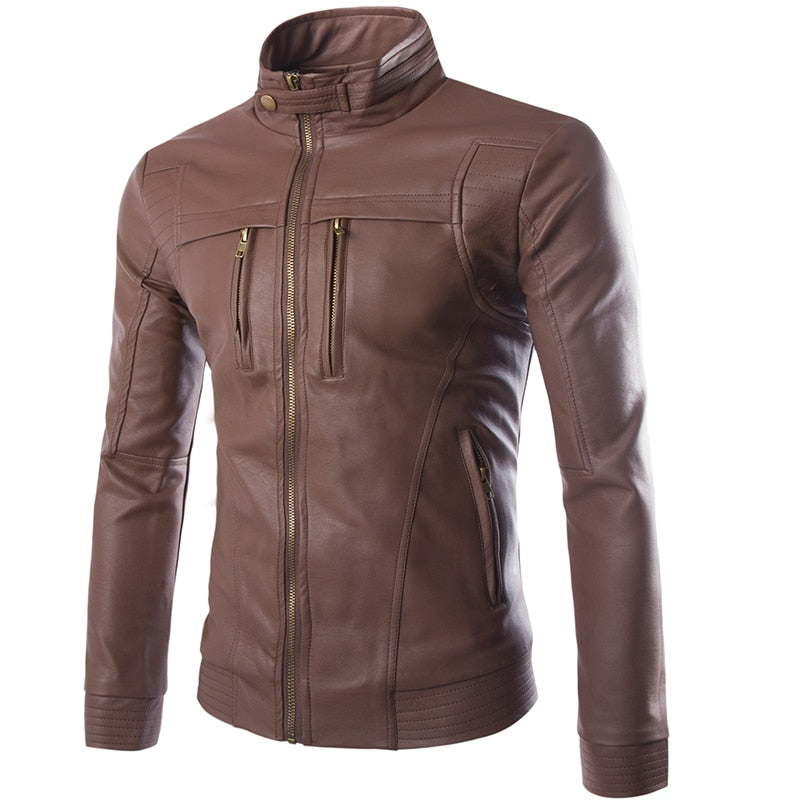 Spring Fashion Casual Men Autumn & Spring Leather Jacket