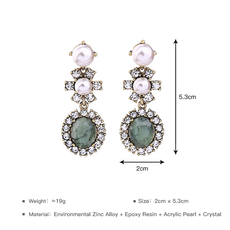 Crystal Imitation Geometric Pearls Vintage Earring