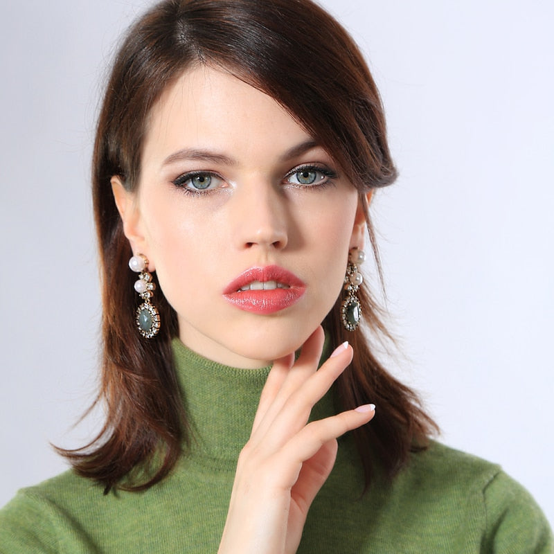 Crystal Imitation Geometric Pearls Vintage Earring