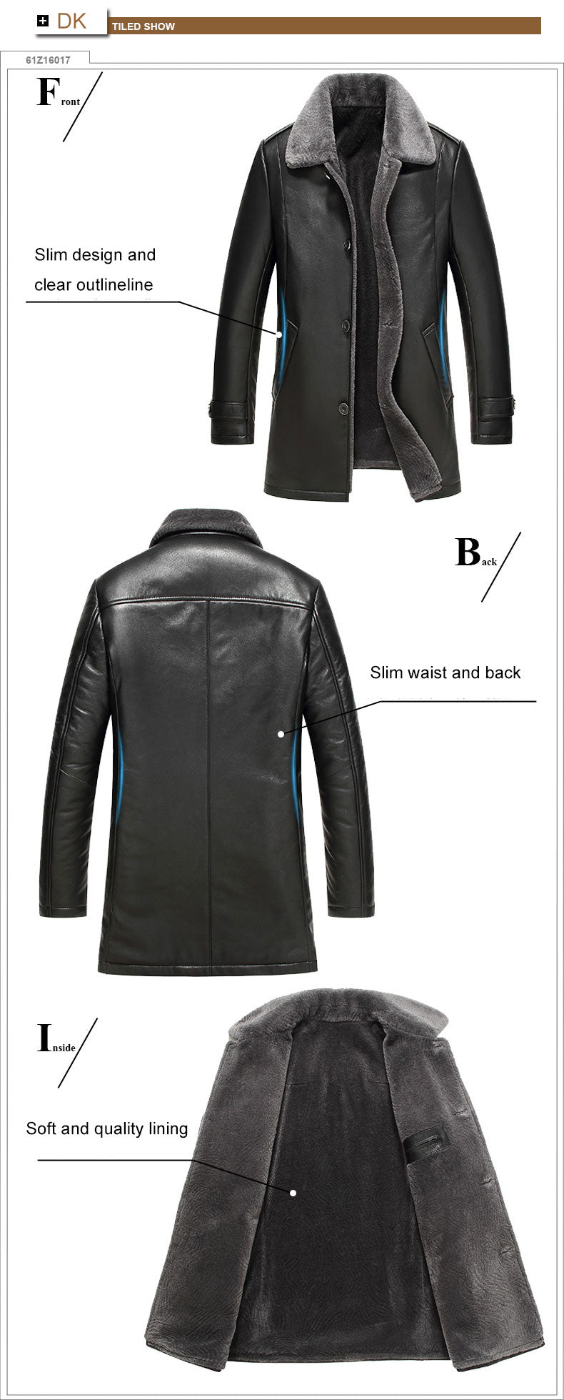 Gorgeous Looking Mens Windproof Woolen Pure Ship Skin Lather Jacket