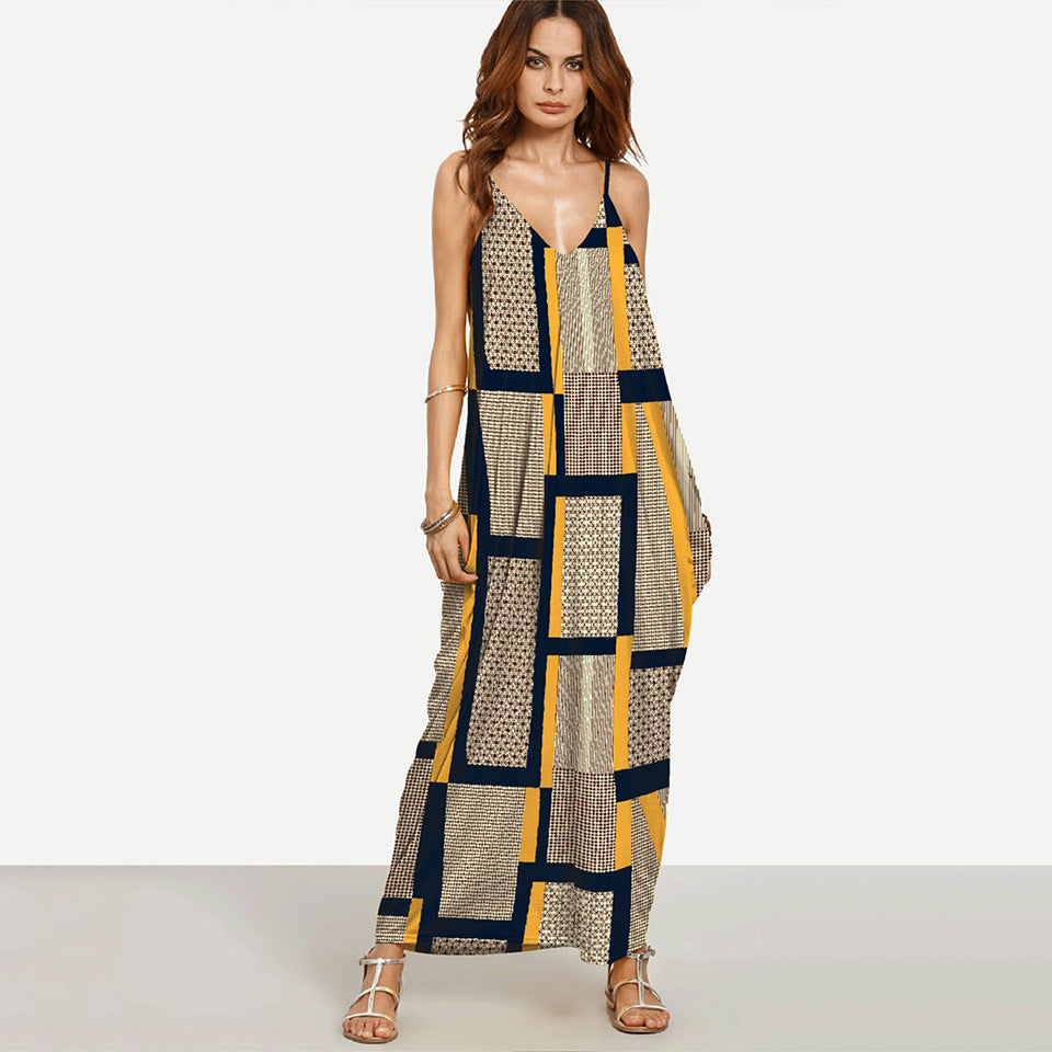 Long Maxi Deep Boho Elegant Sleeveless