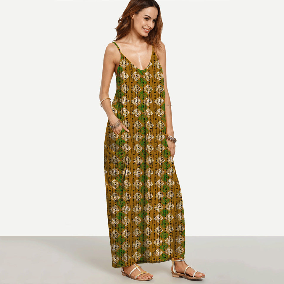 Long Maxi Deep Boho Elegant Sleeveless
