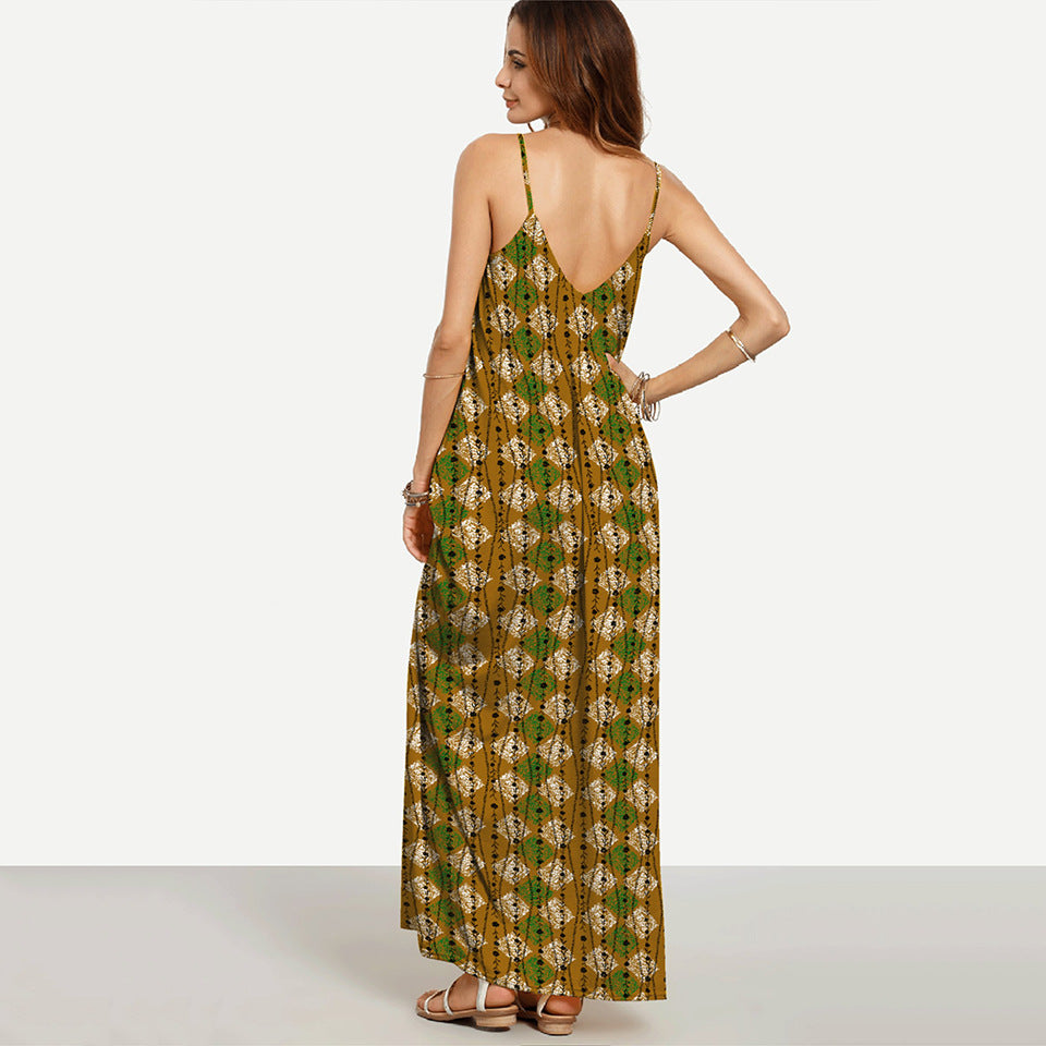 Long Maxi Deep Boho Elegant Sleeveless
