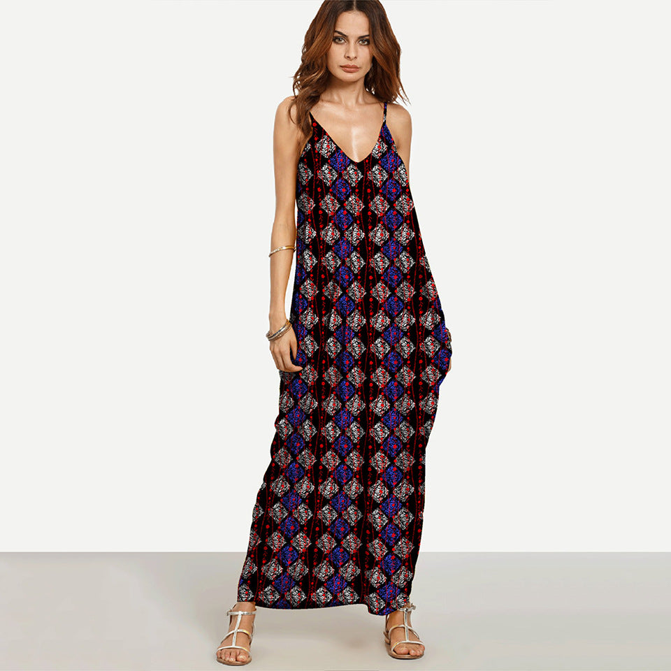 Long Maxi Deep Boho Elegant Sleeveless