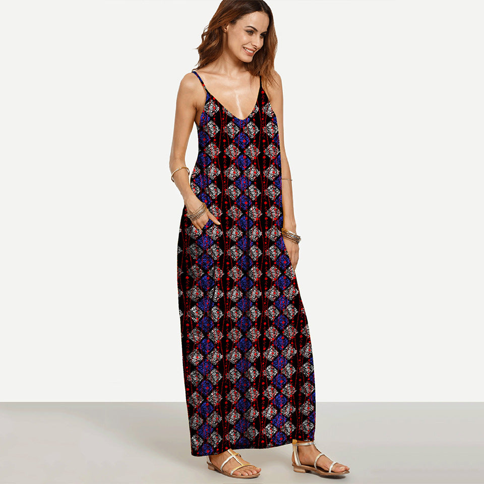 Long Maxi Deep Boho Elegant Sleeveless
