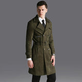 Double Breasted Adjustable Waist Long Winter Windproof Trench