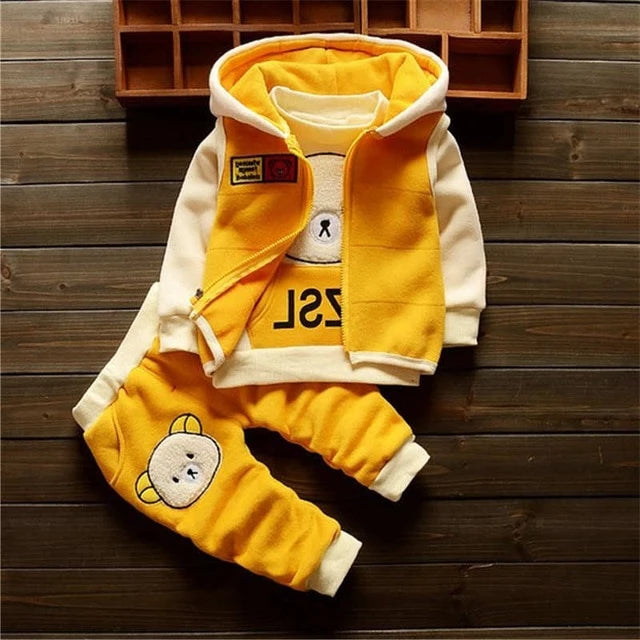 Made With Fleece For Baby Winter Protection Two Piece Set Unisex Full Bodysuit For Baby 9 Months To 3 Years