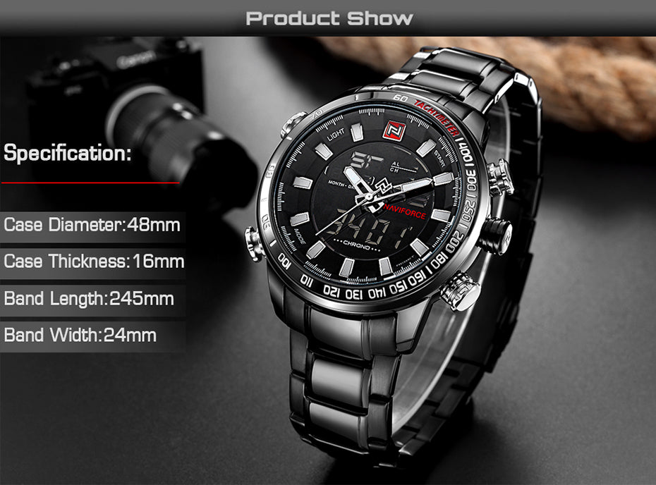 Men Sports Wrist Watch By Full Steel