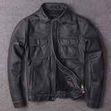 Vintage Black Mens Extra Warmer Leather Jacket For Winter