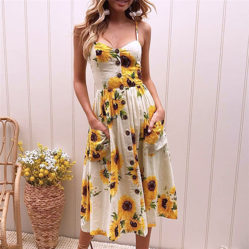 Mid Beach Party Floral Summer Strap Boho