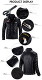 Mens Winter and Autumn Stand Collar Lather Jackets For Motor Cycle