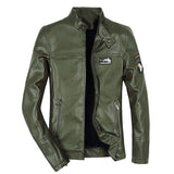 Mens Winter and Autumn Stand Collar Lather Jackets For Motor Cycle
