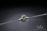 7MM Natural Round Peridot 925 Sterling Silver Bracelet
