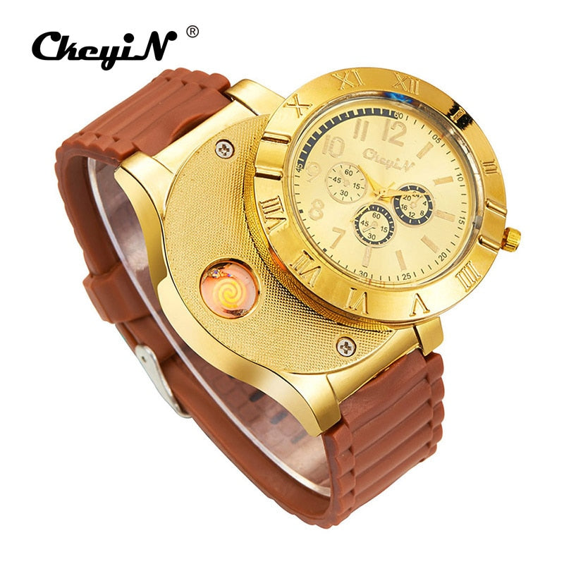 Mens USB Charging Windproof Electric Wristwatch