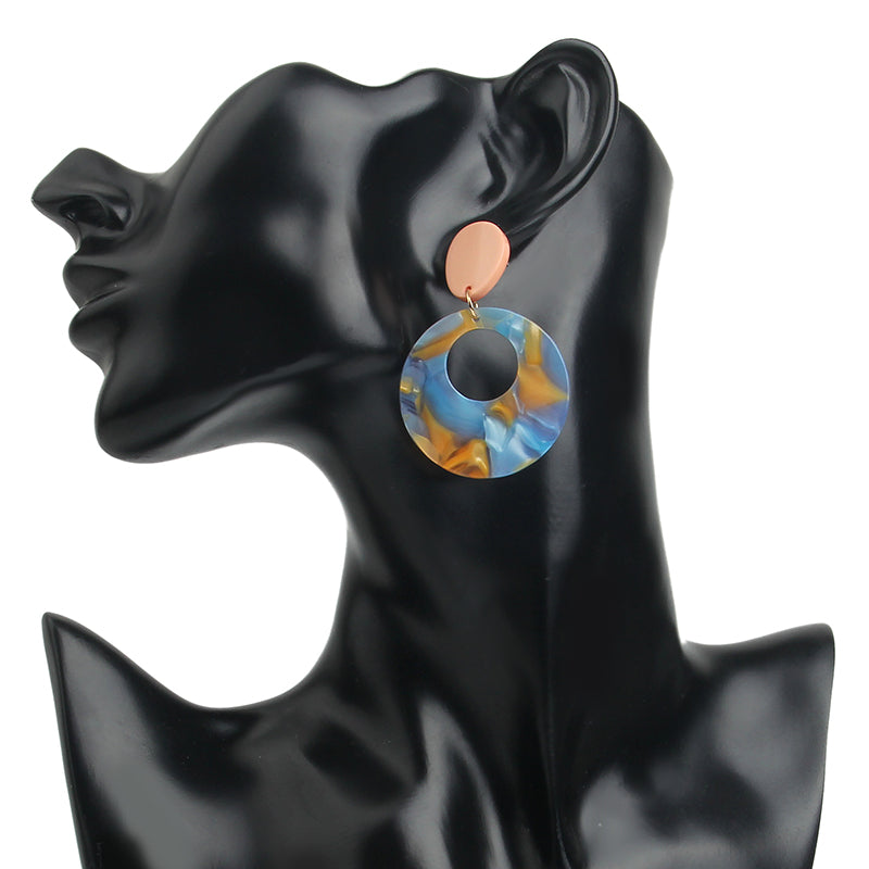 Round Ear Drop Acrylic Boho Earring For Women