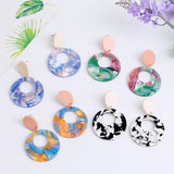 Round Ear Drop Acrylic Boho Earring For Women