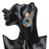 Round Ear Drop Acrylic Boho Earring For Women