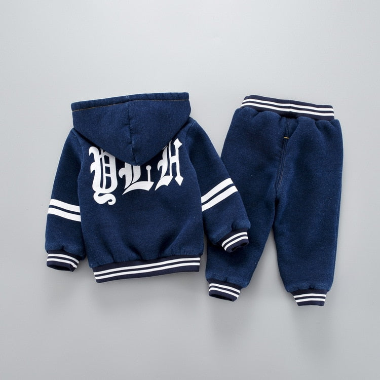 2 Year To 5 Year Boys Winter Warmer Full Body Denim Outfits Tracksuit