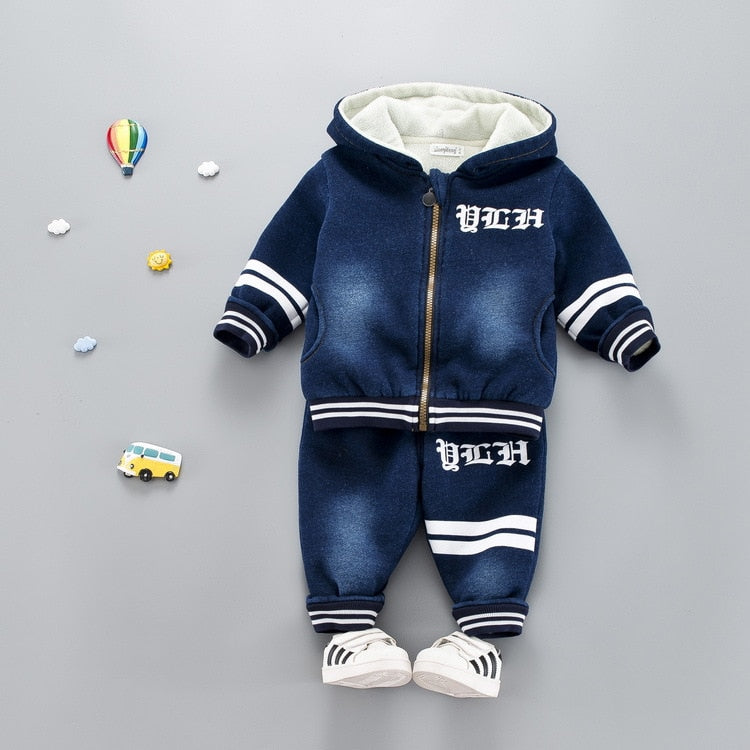 2 Year To 5 Year Boys Winter Warmer Full Body Denim Outfits Tracksuit