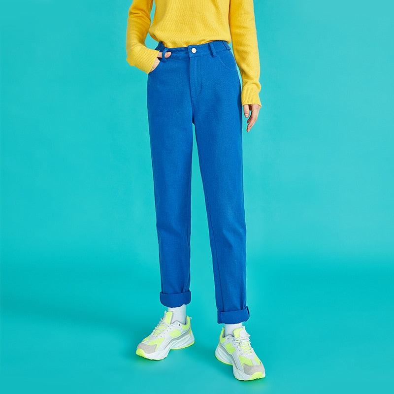 Premium Cotton Solid Straight Trouser Cargo Pant For Girls