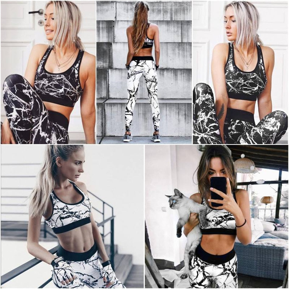 Ladies Elastic Quick Dry Style Running Active Suit For Workout All Years In Black & White