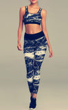 Ladies Elastic Quick Dry Style Running Active Suit For Workout All Years In Black & White