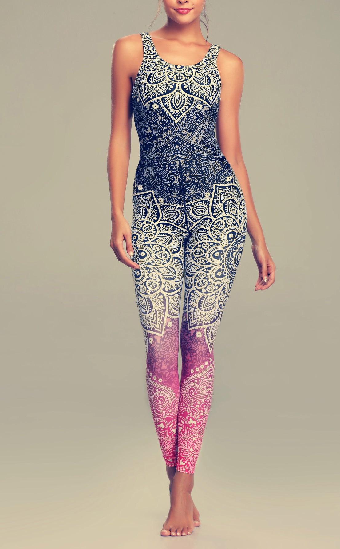 Ladies Elastic Quick Dry Mandela Design Running Active Suit For Workout All Years