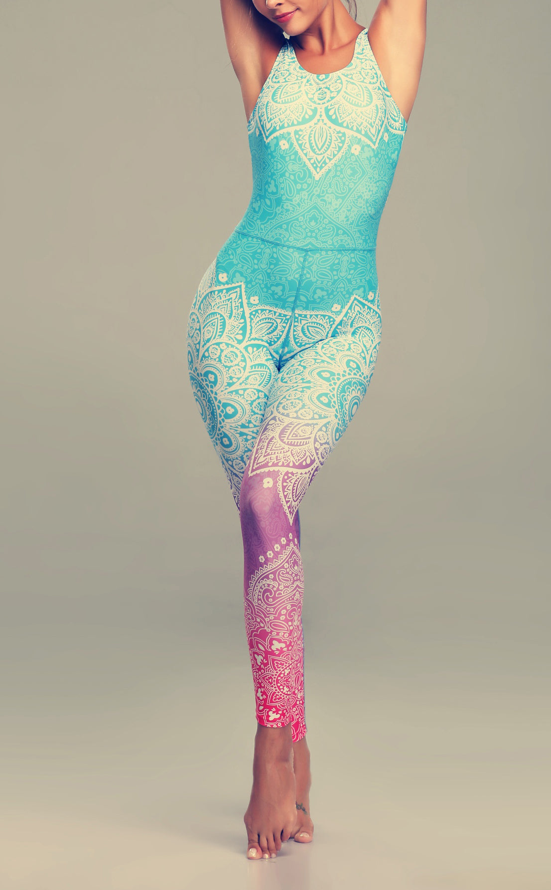 Ladies Elastic Quick Dry Mandela Design Running Active Suit For Workout All Years
