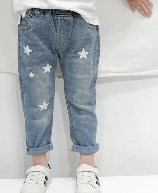 Denim All Season Trouser For Kid With Elastic Waist