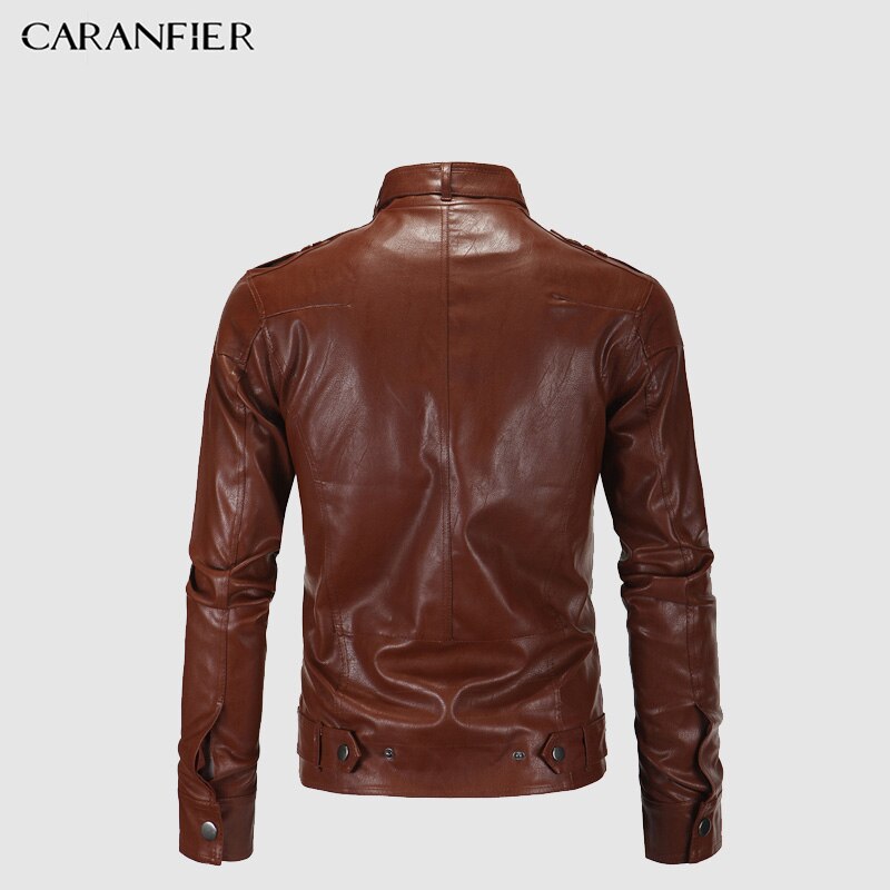 Vintage Mens PU Leather Jacket For Bikers