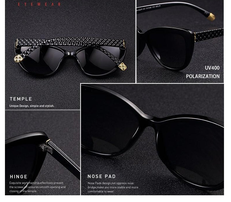 Retro Style Women Black New Sunglass