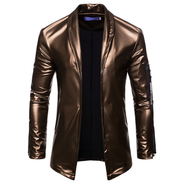 Slim Fit Men Trench Lather Jacket For Autumn Outing and Bike