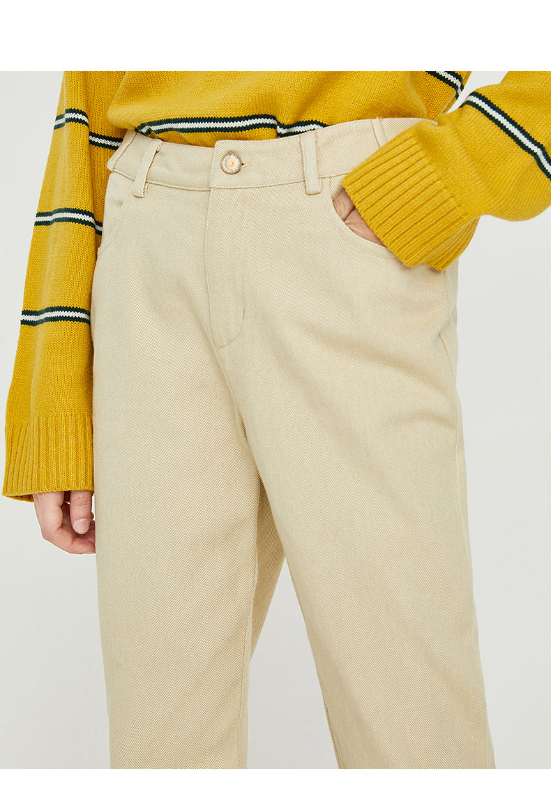 Premium Cotton Solid Straight Trouser Cargo Pant For Girls
