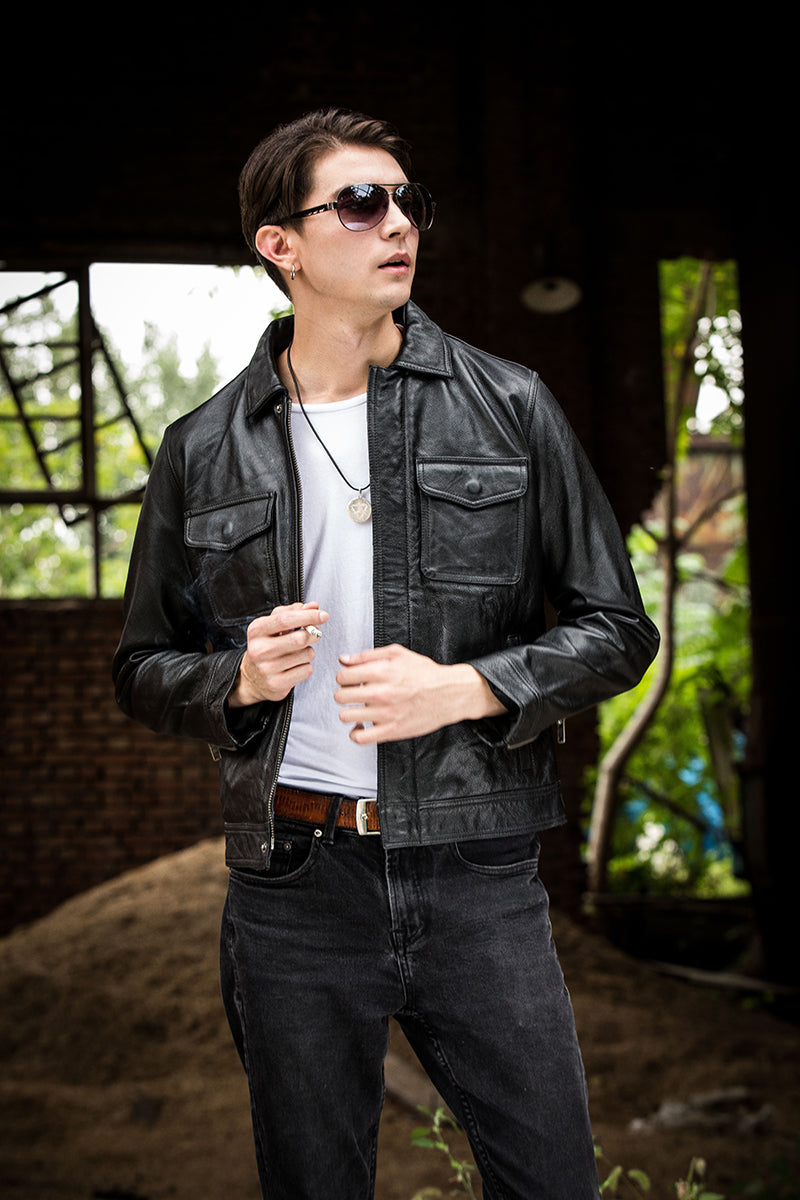 Slim Fit Mens Extra Warmer Extra Comfortable High Quality Leather Jacket