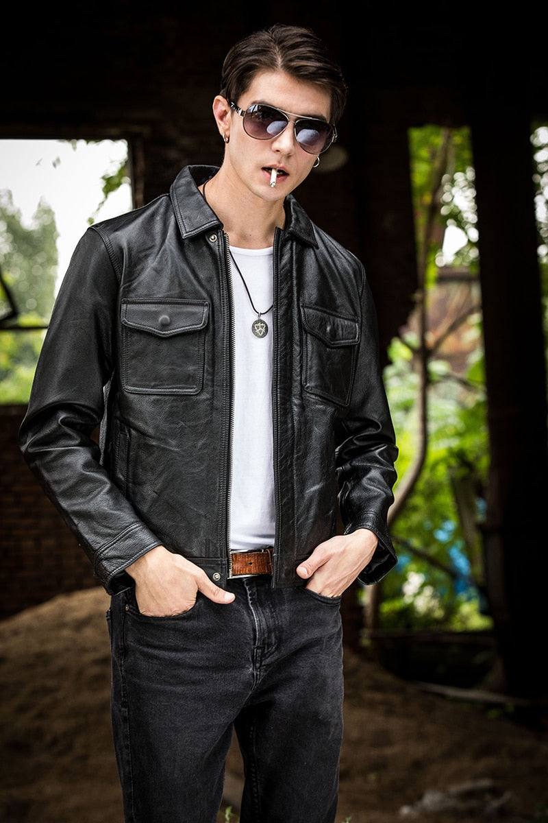Slim Fit Mens Extra Warmer Extra Comfortable High Quality Leather Jacket