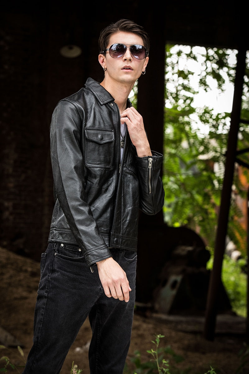 Slim Fit Mens Extra Warmer Extra Comfortable High Quality Leather Jacket