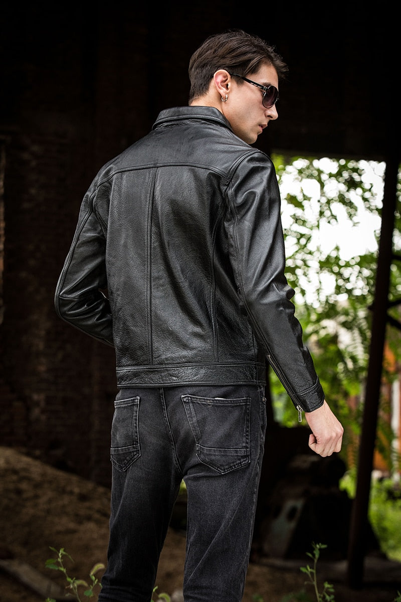 Slim Fit Mens Extra Warmer Extra Comfortable High Quality Leather Jacket
