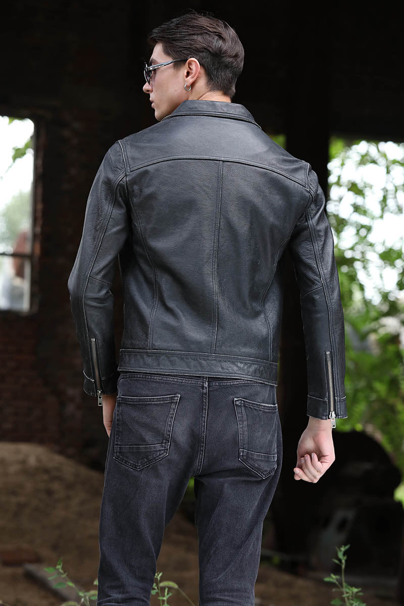Slim Fit Mens Extra Warmer Extra Comfortable High Quality Leather Jacket