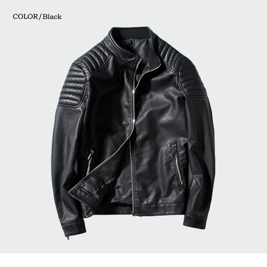 Autumn To Winter Men Faux Lather Jacket