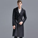 Single Breasted English Style Mens Long Trench Coat