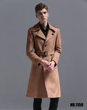 Single Breasted English Style Mens Long Trench Coat