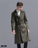 Single Breasted English Style Mens Long Trench Coat
