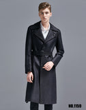 Single Breasted English Style Mens Long Trench Coat