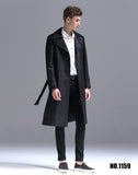 Single Breasted English Style Mens Long Trench Coat