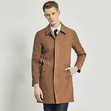 Single Breasted Trench Mid Long Men Slim Fit Trench For All Occasion