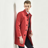 Single Breasted Trench Mid Long Men Slim Fit Trench For All Occasion