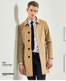 Single Breasted Trench Mid Long Men Slim Fit Trench For All Occasion